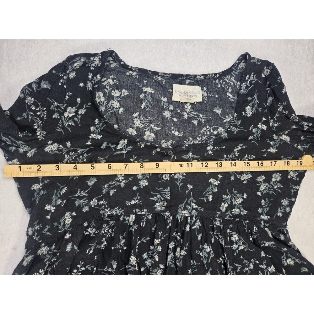 Denim & Supply Ralph Lauren Floral Dress Womens Medium Boho Peasant Rayon Blend - Picture 8 of 9